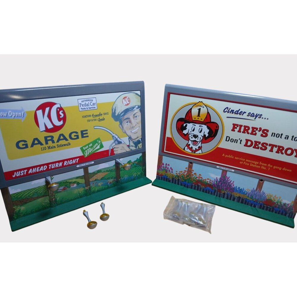 Vintage 90s Hallmark Kiddie Car Billboards Bill Board KC Garage Cinder Says